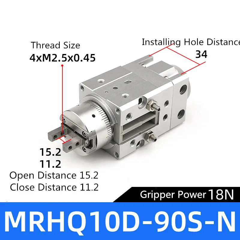 MRHQ16 MRHQ20 MRHQ25 Draaiaandrijvingen Luchtgrijpers Hoekige lucht Pneumatische cilinder Zuigerklauw MRHQ10D-90S-N MRHQ16D-90S-N