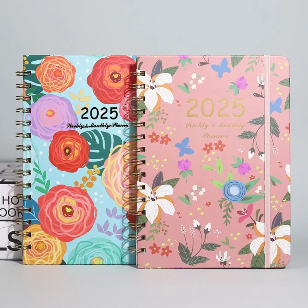 

Loose-leaf Coil 2025 Agenda Planner Notebook Diary Weekly Planner Practical A5 Schedules Calendar Notepad Planner Organizer