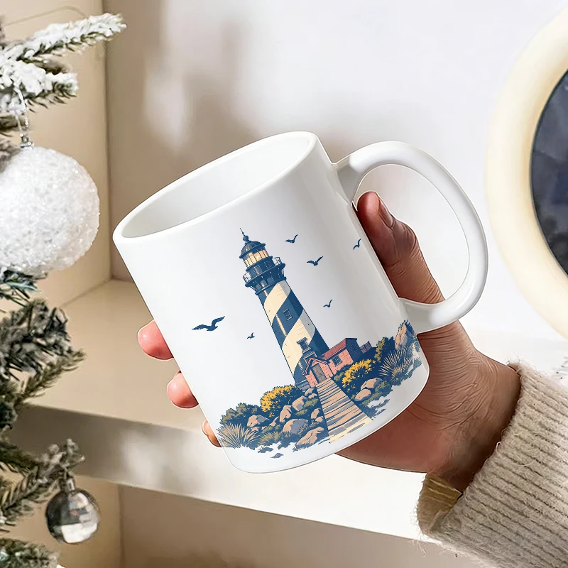 Seaside Serenity A Lighthouse's Silent Watch Mother's Day printed Mug