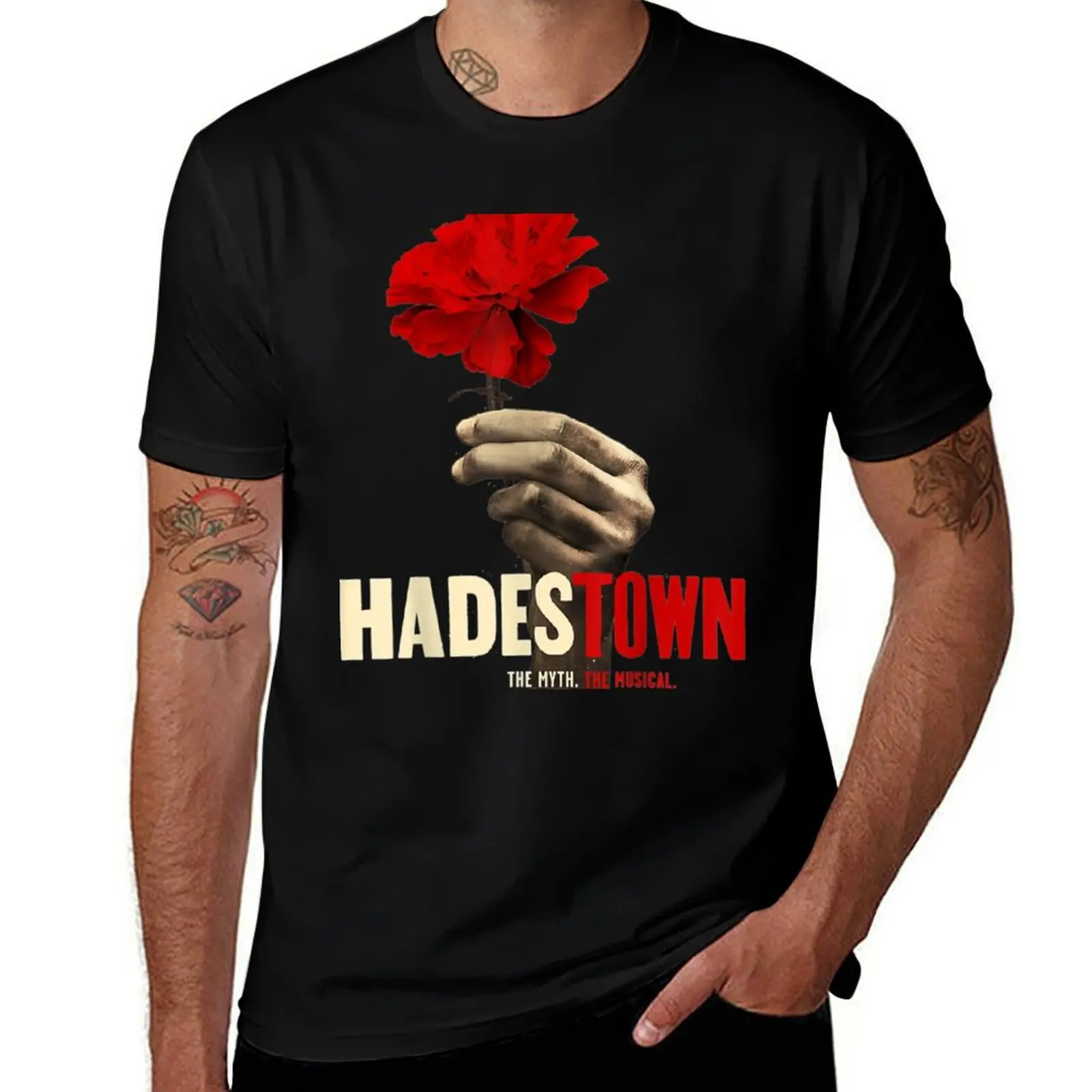 

The Hadestown - - Flower Hadestown Musical Hadestown T-Shirt Minimalist Plain Crew Neck T-Shirt