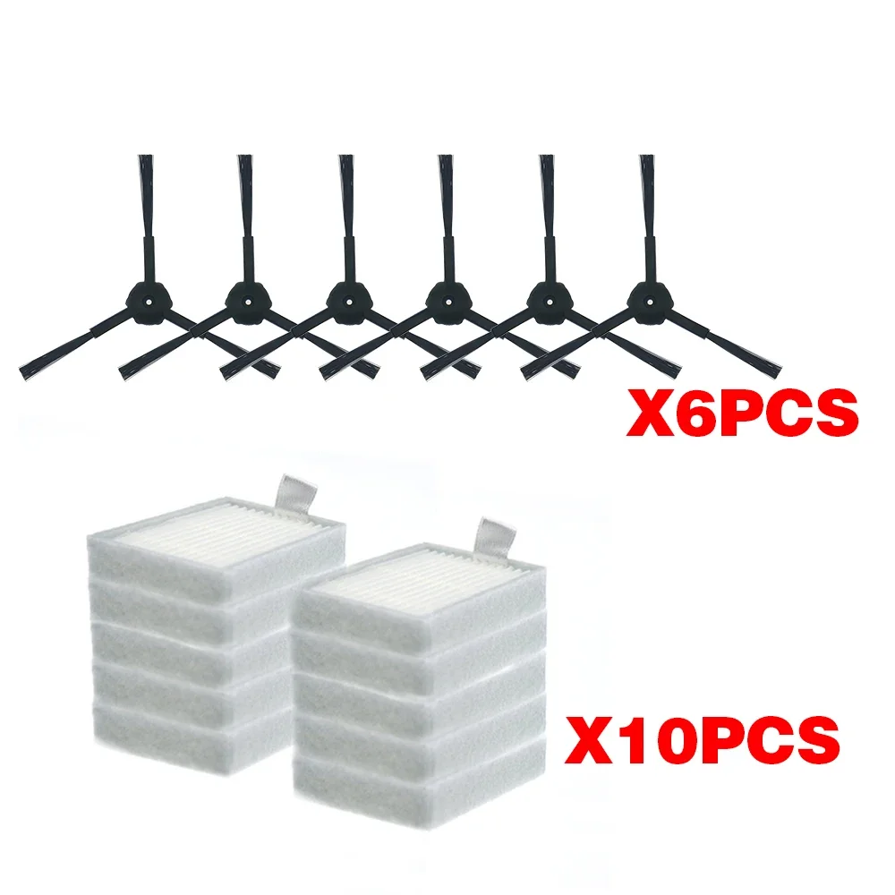 أجزاء المكنسة الكهربائية الروبوتية فرشاة جانبية مرشح الغبار الأساسي ممسحة فلتر Hepa لـ ilife v5 v5s V3 V3s v5pro V50 V55 x5 v5s pro