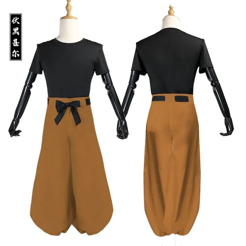 Disfraz de Anime Jujutsu JJK Fushiguro Toji, Top de manga corta, pantalones, traje de peluca, fiesta, Carnaval, uniforme asesino de hechicero Unisex