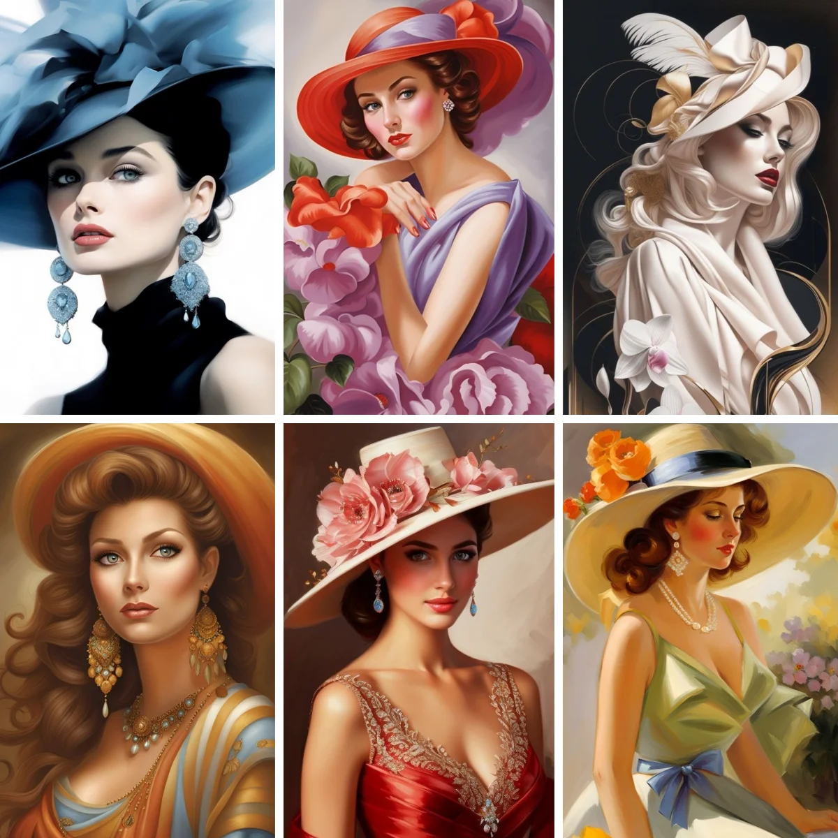 

Chic Lady with Wide Brim Hat Diamond Painting DIY Full Drill Modern Glamour Fashion Portrait Diamond Embroidery Sale Mosaic