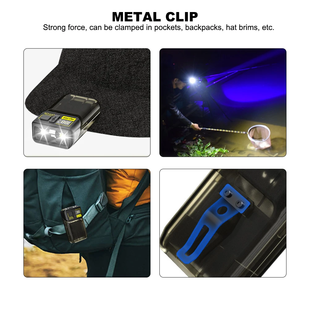 Amafnire X3 EDC Mini Flashlight Adjustable Keychain LED Light  6 light modes Mini Torch Built-in battery Ultra Bright Lamp