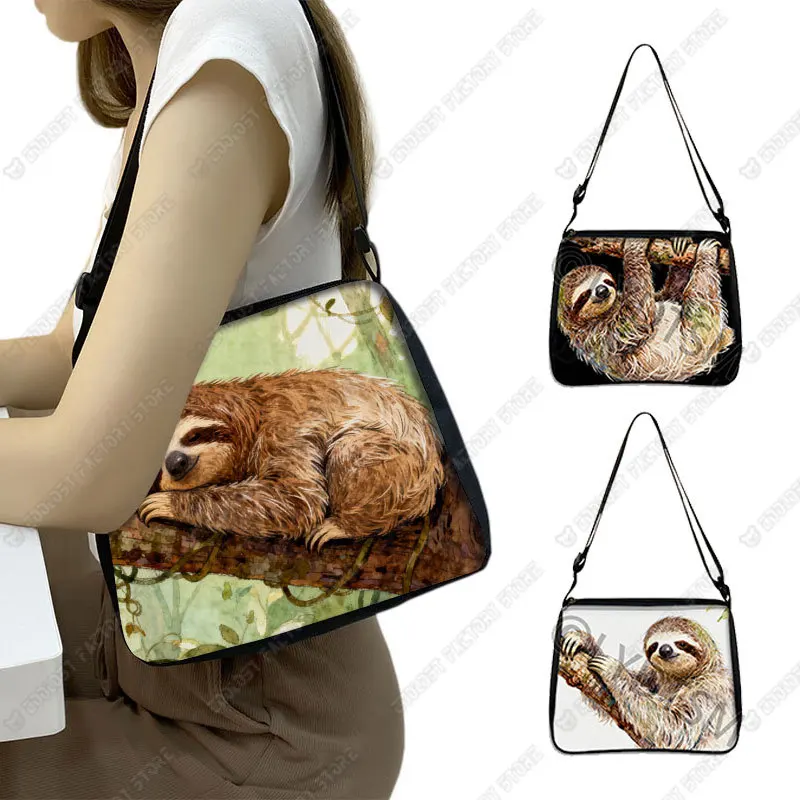 

Cute Animal Sloth Graphic Pattern Shoulder Bag Women Handbag Messenger Bag Key Phone Holder Large Capacity Bags for Ladies