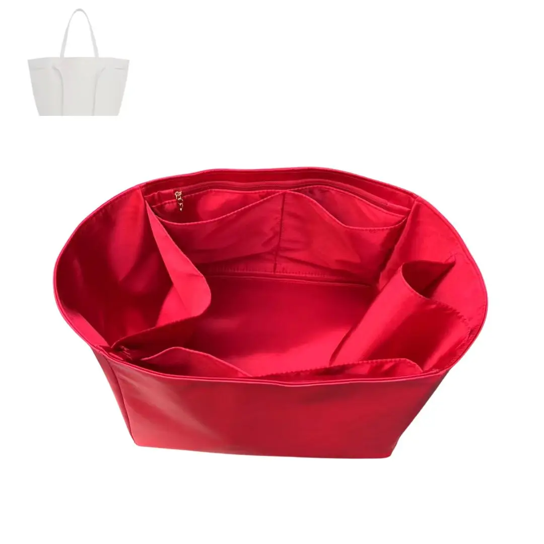 

Organizer for Anjou Mini/PM/GM, Tote Bag Purse Insert, Silk Lining Waterproof Vegan Leather with Zipper Pocket Water Bottle Hold