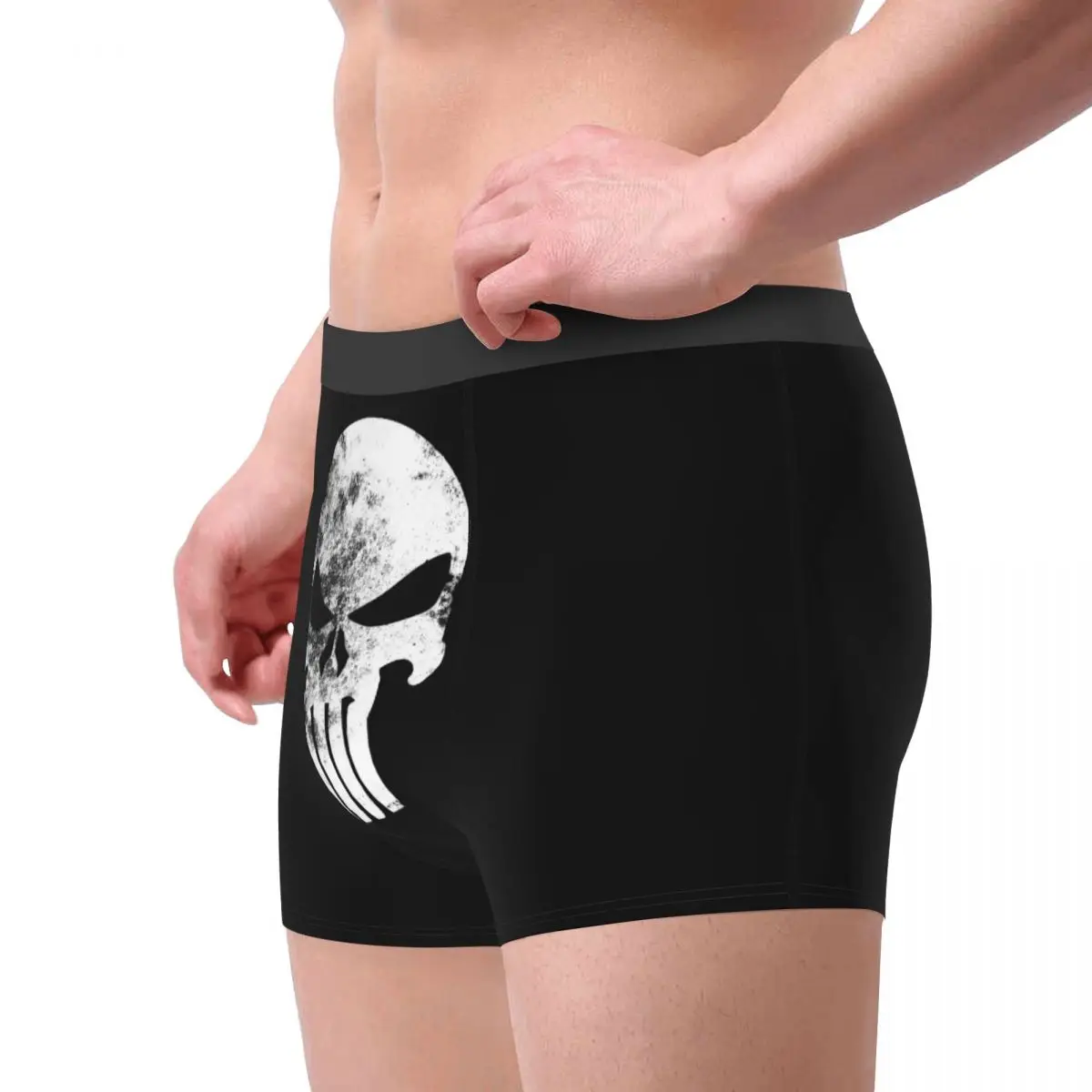 Custom Vintage Punisher Skeleton Skull Boxers Shorts Men\'s Briefs Underwear Cool Underpants