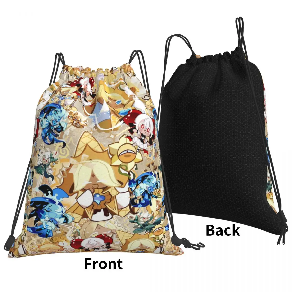 

Cookie Run Kingdom Backpacks Casual Drawstring Bundle Pocket Sports Bag Book Bags for Travel School