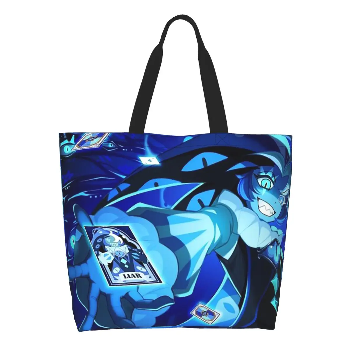 Shadow Milk Cookie Run Kingdom Game  Shopping Tote Bag Canvas Large Capacity Shoulder Bags Shopper Grocery Handbag for Women