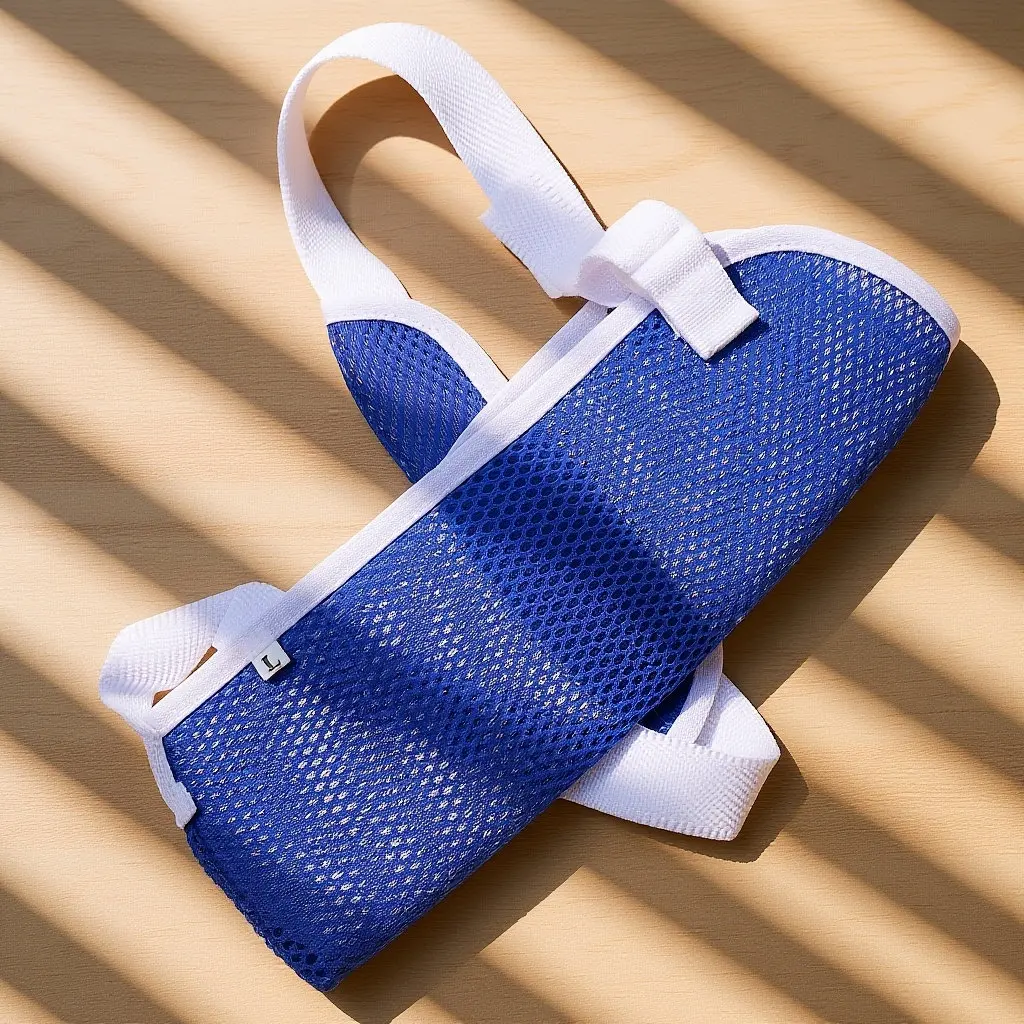 Arm Sling Forearm Support Breathable Adjustable Buckle Strap for Broken Fractured Arm Comfort Size L
