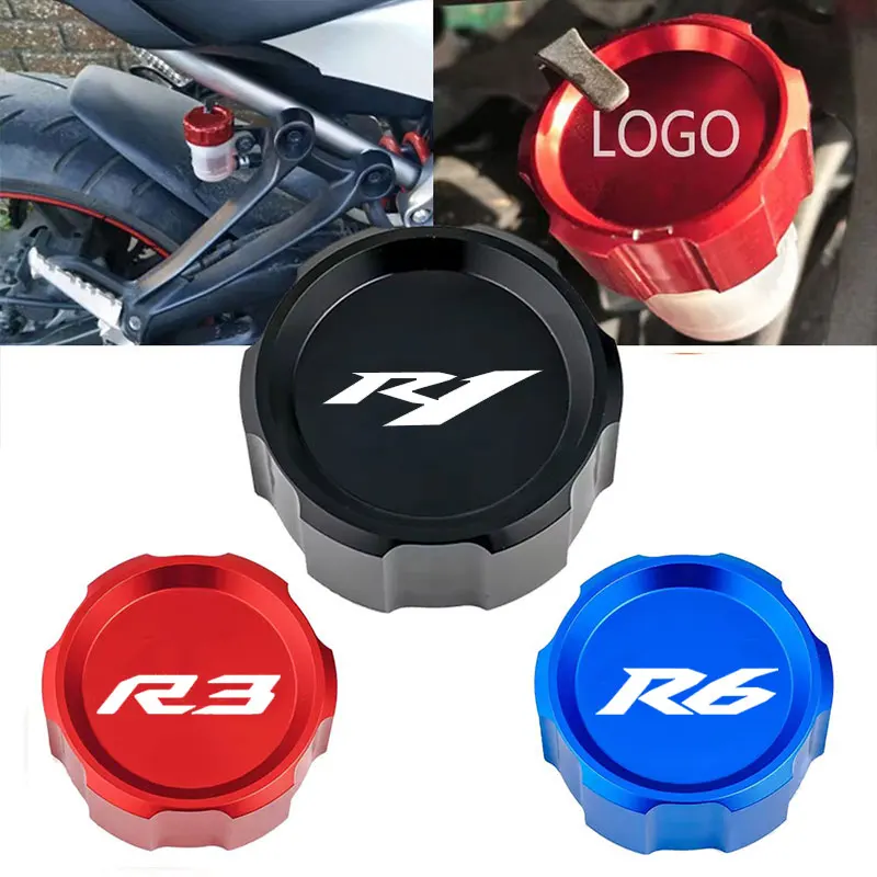 FOR YAMAHA YZF R1 R3 R6 R7 YZF-R1 YZF-R6 YZF-R3 YZF-R7 Motorcycle Accessories Rear Brake Fluid Reservoir Oil Cap Cylinder Cover