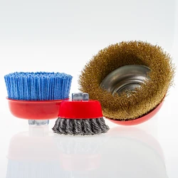 1 Pcs M14  Wire Brush Wheel Cup 75/100/125/150mm Nylon Brush for Angle Grinder  Rotary Crimped Brass Coated Cleaning Tools