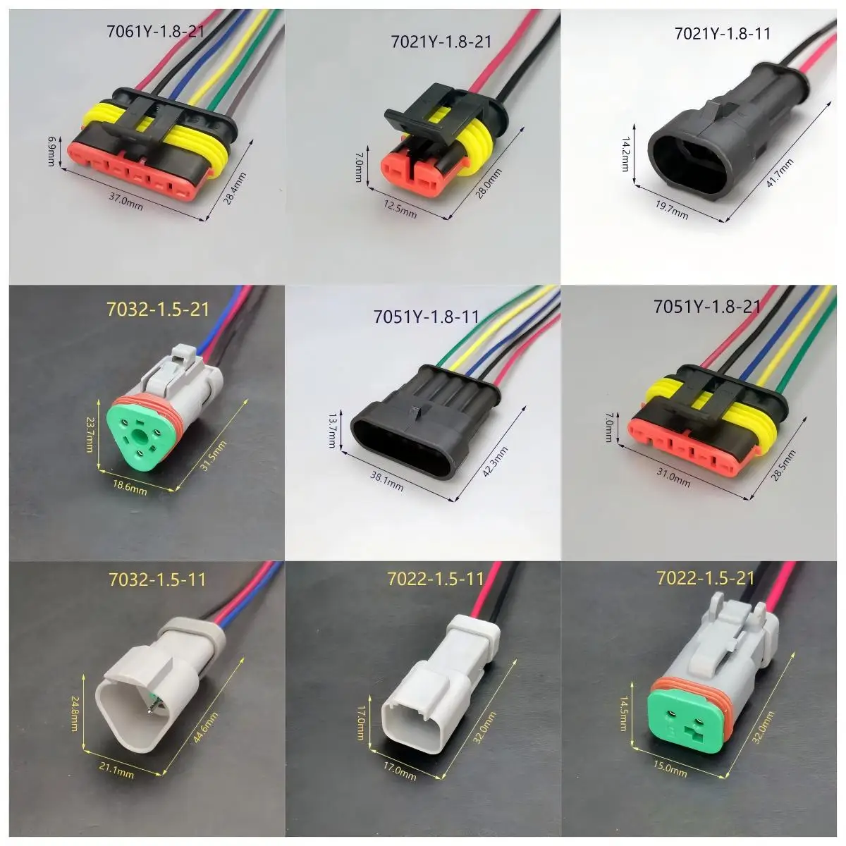 6PCS 3P automotive connectors with wires   H11 signal sockets for lamp sockets and car lamp sockets.