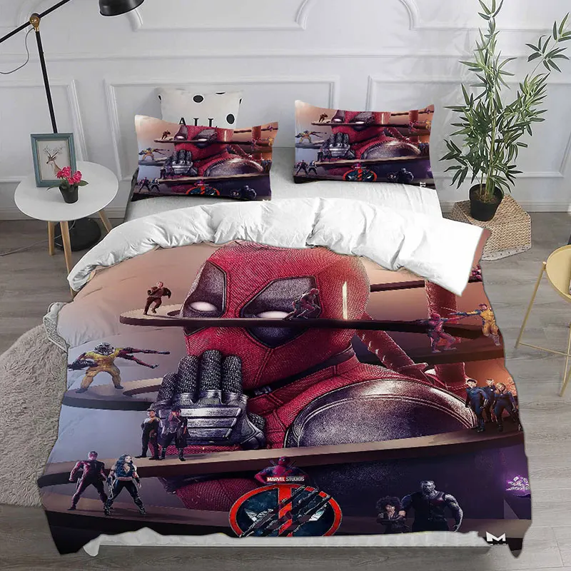 Imagem -03 - Conjuntos de Cama Deadpool para Crianças e Adultos Edredão Capa de Cama Capa de Edredão Fronha 23 Pcs Conjuntos