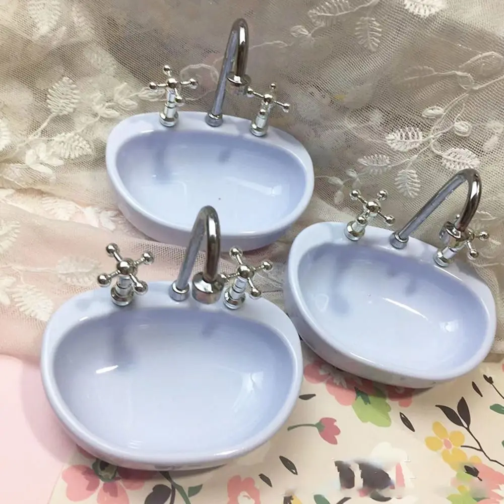 European-style Photography Props Simulation Closestool Miniature Toilet Bathtub Washbasin Dollhouse Bathroom Doll Accessories