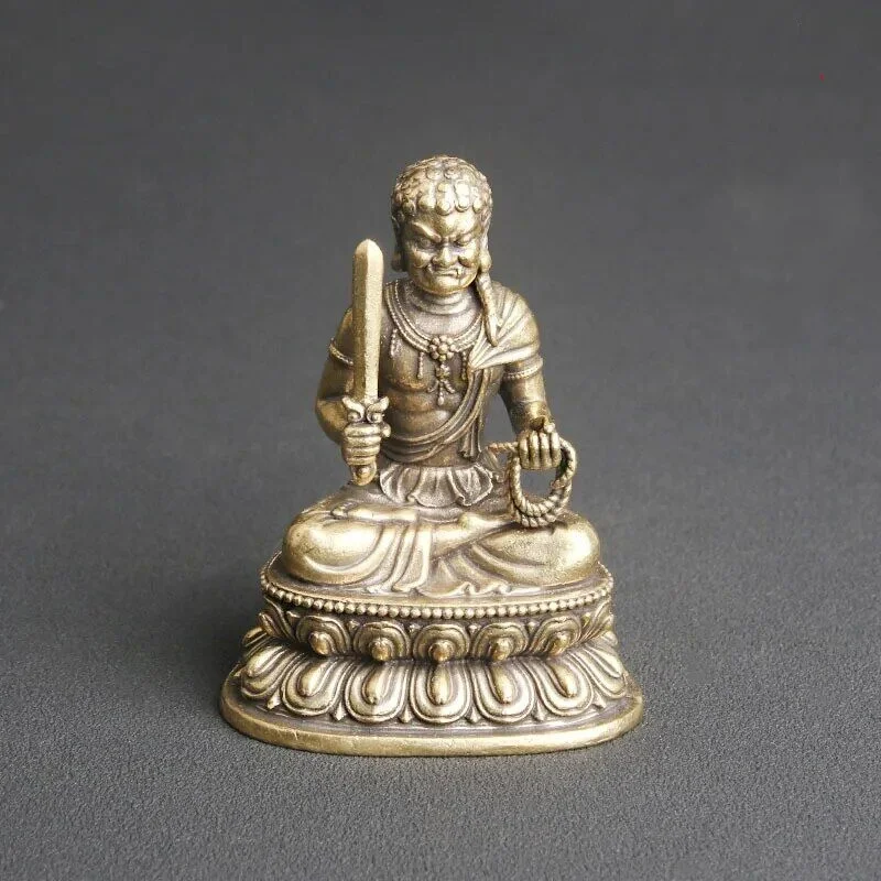 Brass Fudo Buddha Desktop Ornament Bronze Sculpture Consecrated Deity Crafts
