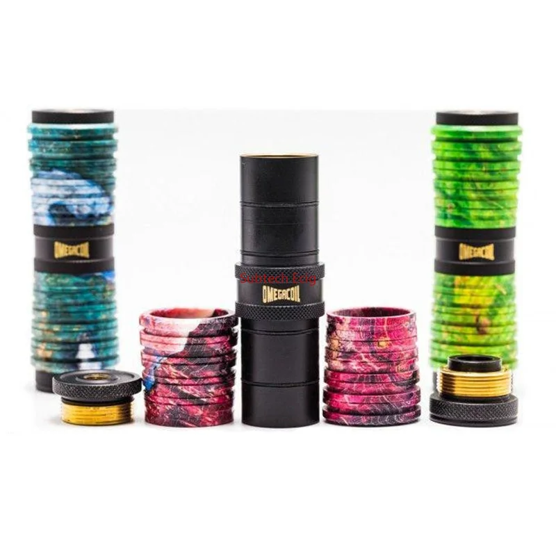 Ultroner Omega Coil Mech Mod 25Mm Hybride Verbinding 4 Veer Vuurschakelaar Gestabiliseerde Houten Buishulzen Voor Enkele 18650 Batterij