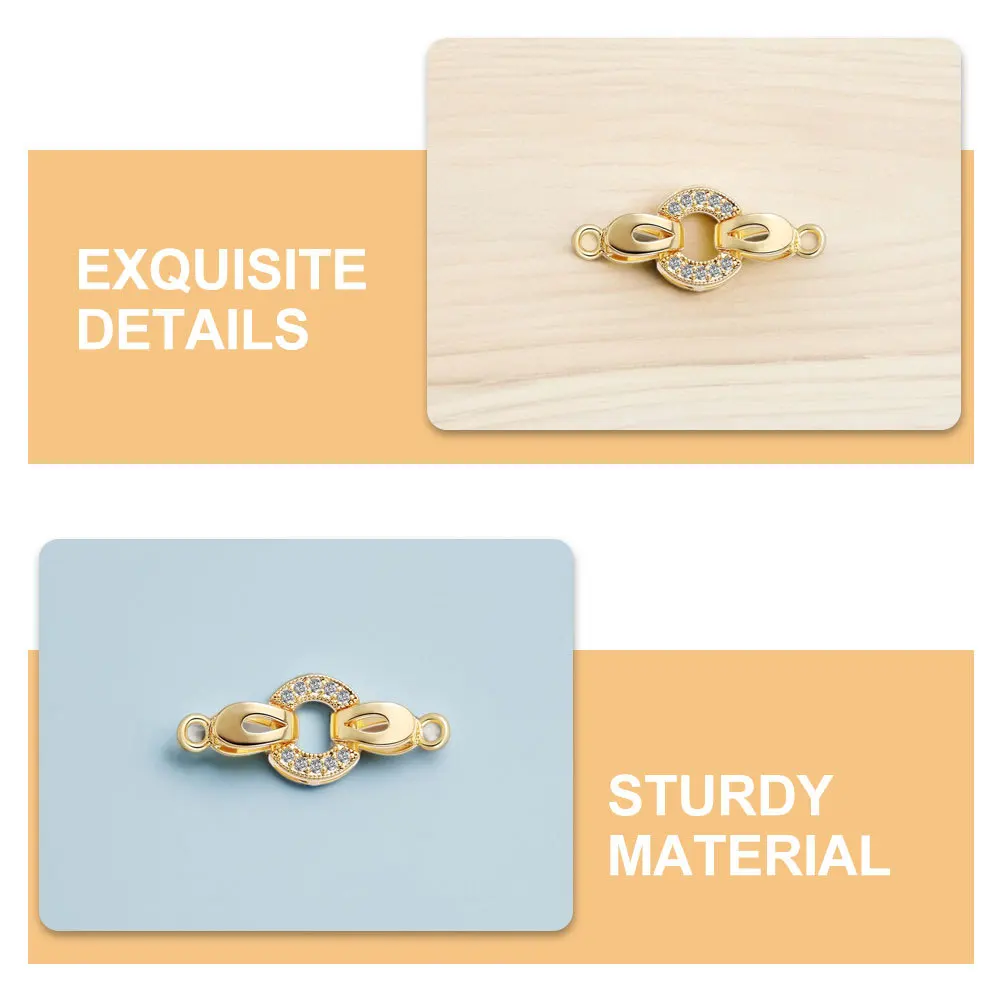5 pcs Necklace End Connectors For Diy Jewelry Making Durable Copper Zircon Closure Bracelet Clasp Extender Connector Clasp