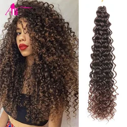 Mazo Curl Crochet Hair 22 inch Ocean Wave Crochet Hair Ombre Water Wave Synthetic Braiding Hair Extensions for Women