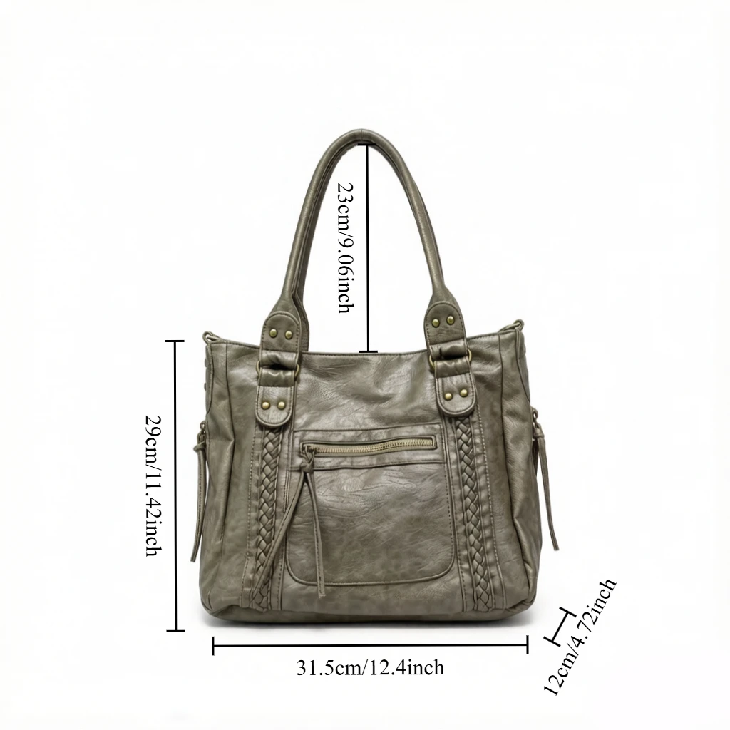 Ladies' retro multi pocket spicy girl motorcycle tote bag with street personality Y2K single shoulder crossbody bag