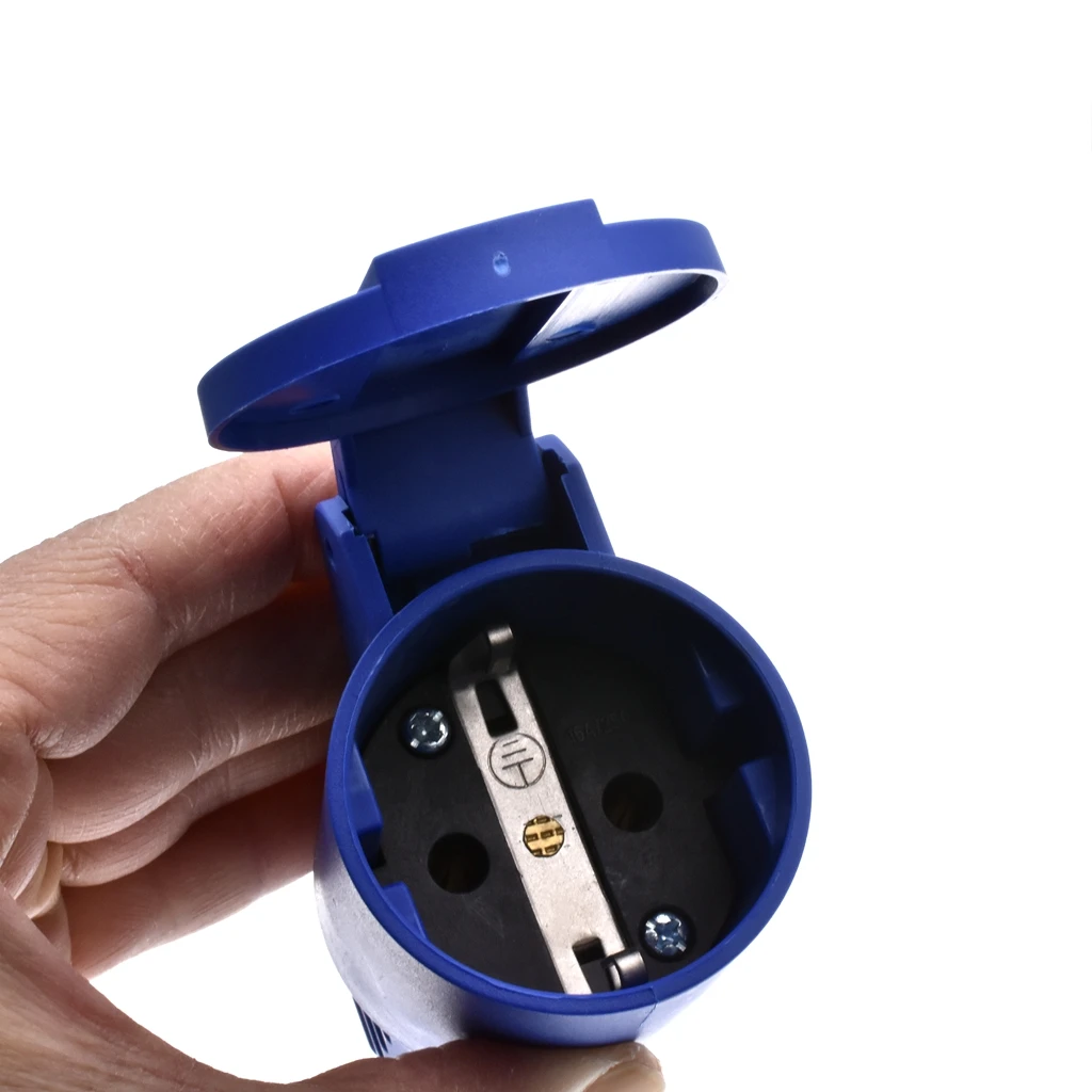 EU Russian Waterproof IP54 2 pin Male Female electronic Connector Schuko Rewireable Detachable Socket Adapter Extender Cord 16A