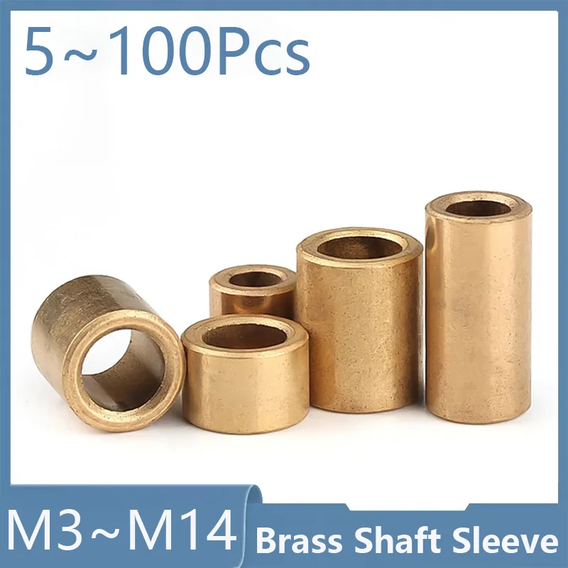 Powder Metallurgy Oil Bearing Copper Bushings M3~M14 Self-Lubricating Brass Shaft Sleeve, Unthreaded Bushing Washer Gasket