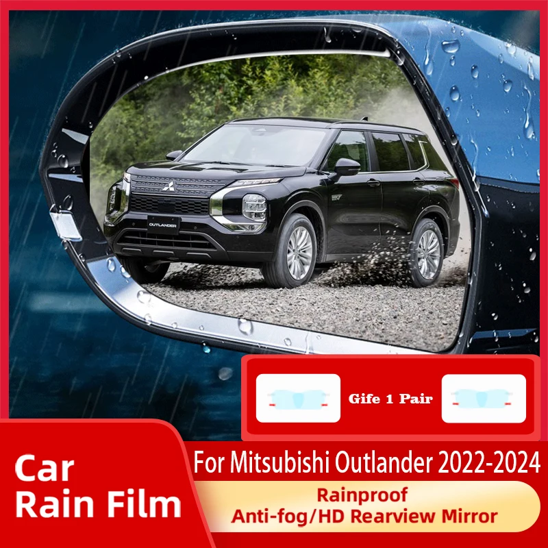 

Car Rearview Side Mirror Film For Mitsubishi Outlander GM GN ZM MK3 2022 2023 2024 Rearview Mirror Cover Sticker Car Accessories