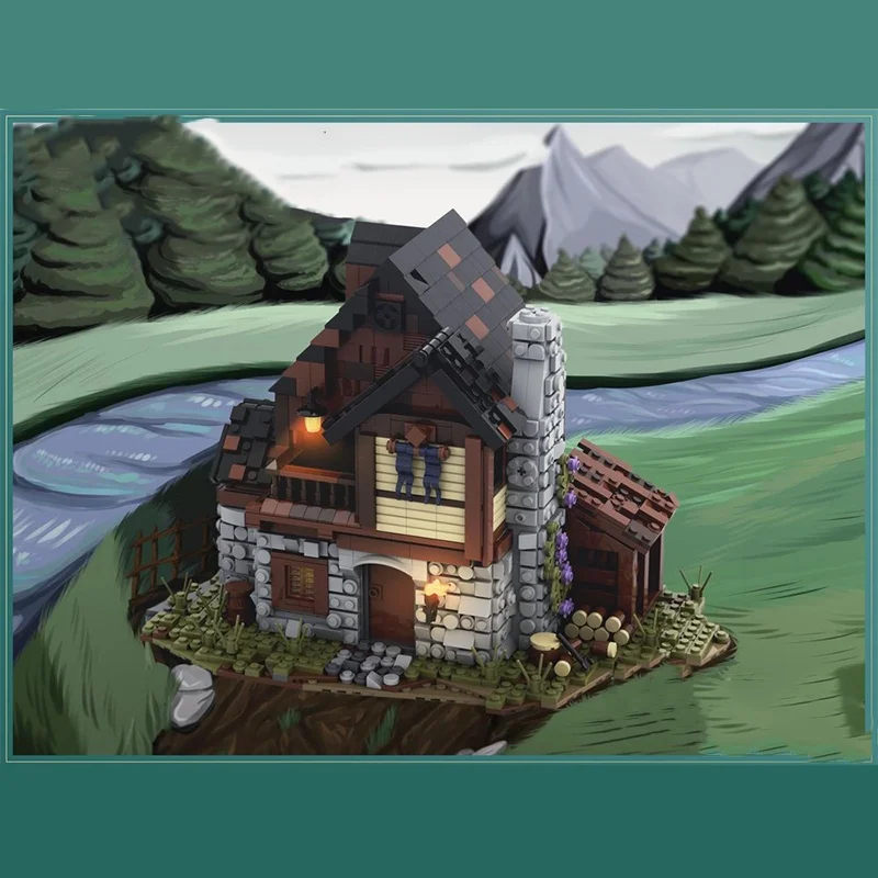 2242 stücke MOC Benutzerdefinierte Mittelalterlichen Haus PDF Castleed Modell Bausteine Spielzeug Architektur Weihnachten Geschenke DIY Kreative Idee Ziegel