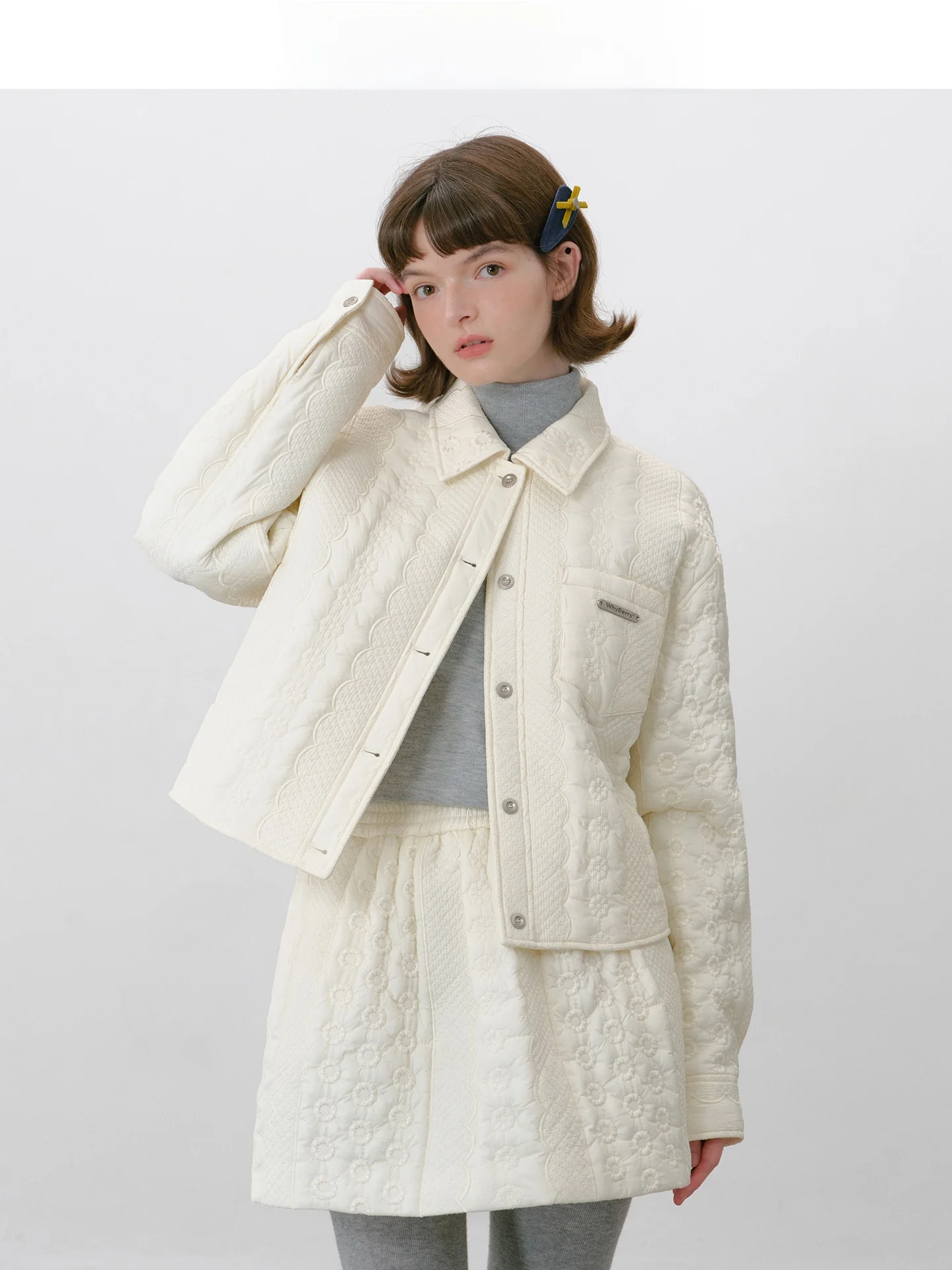 

WhyBerry Berries Pie Plaid Cotton irt oulder Drop Sle Turn-down Collar Autumn Winter ort Women's Original Design Loos...