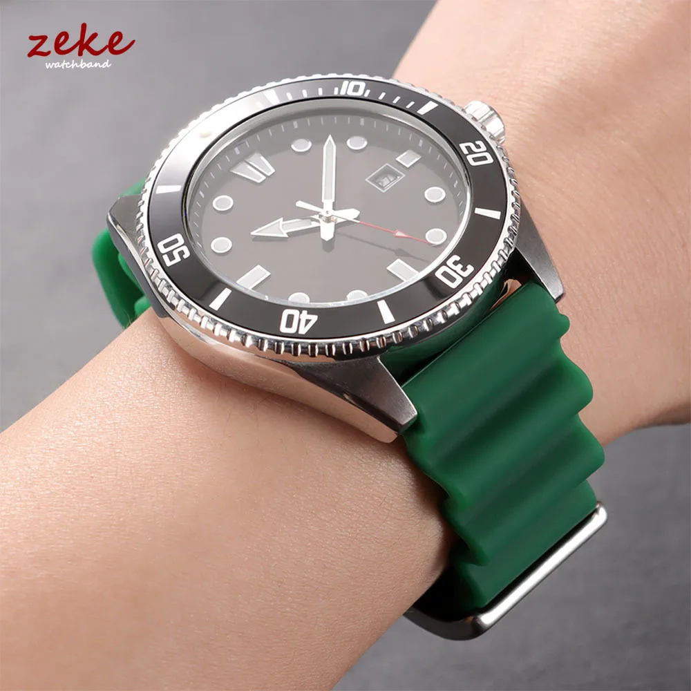 Soft Silicone Rubber Watch Strap 20mm 22mm Men Women Sport Waterproof Breathable Wrist Band Pin Buckle Bracelet for Seiko SKX007 image 4