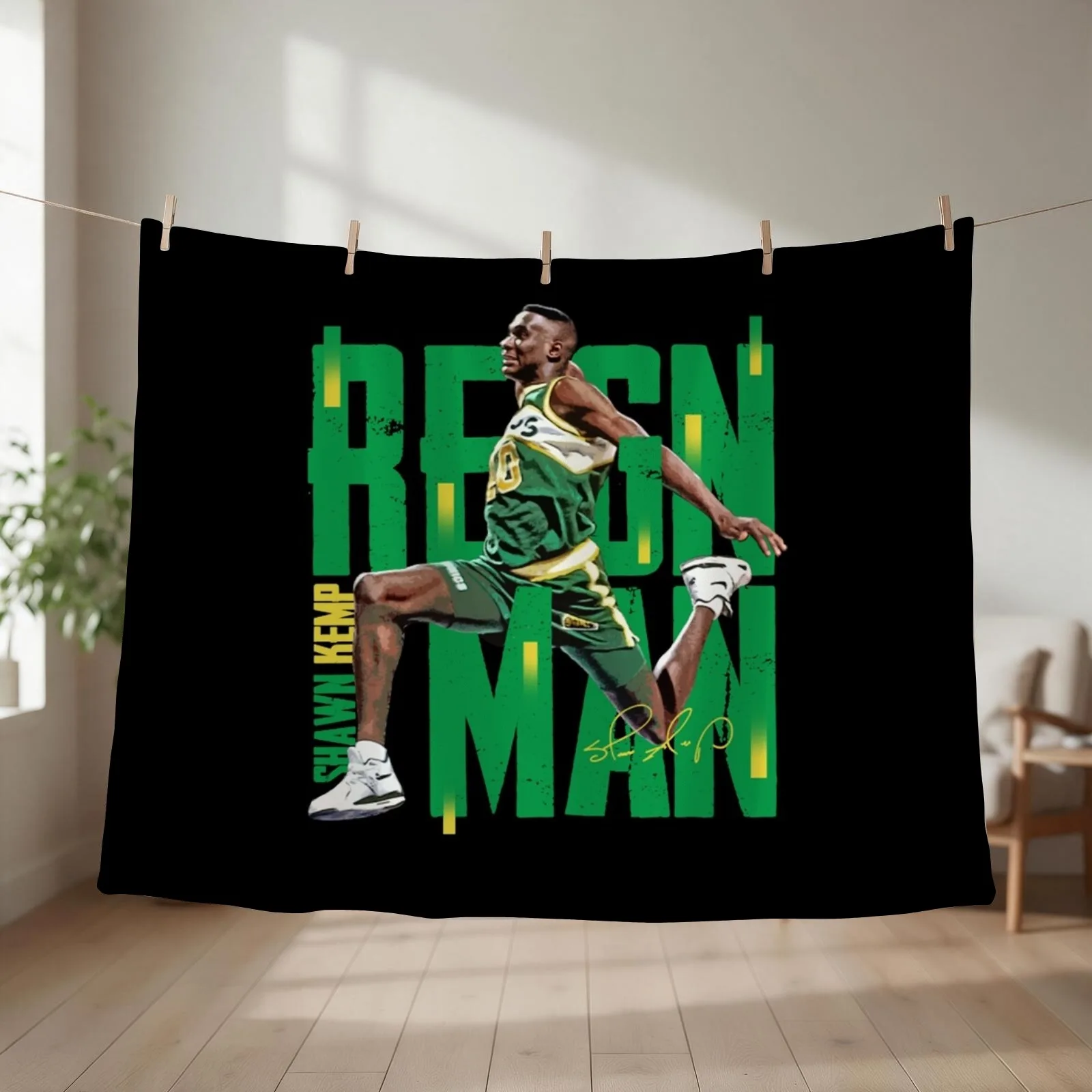 Shawn Kemp Throw Blanket Beach Single Retros bed plaid Blankets