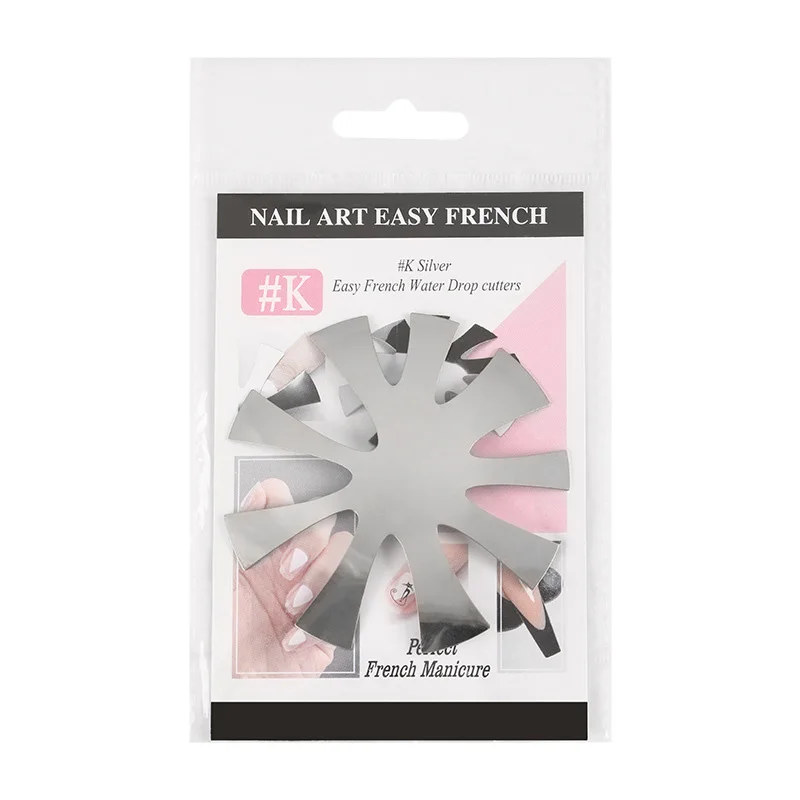 Französischer Nail-Art-Schneider, Edelstahl-Schablonenwerkzeug für schnelles Lächeln, Linien-Design, einfache Form, Anleitung, Maniküre-Werkzeug für den Salon
