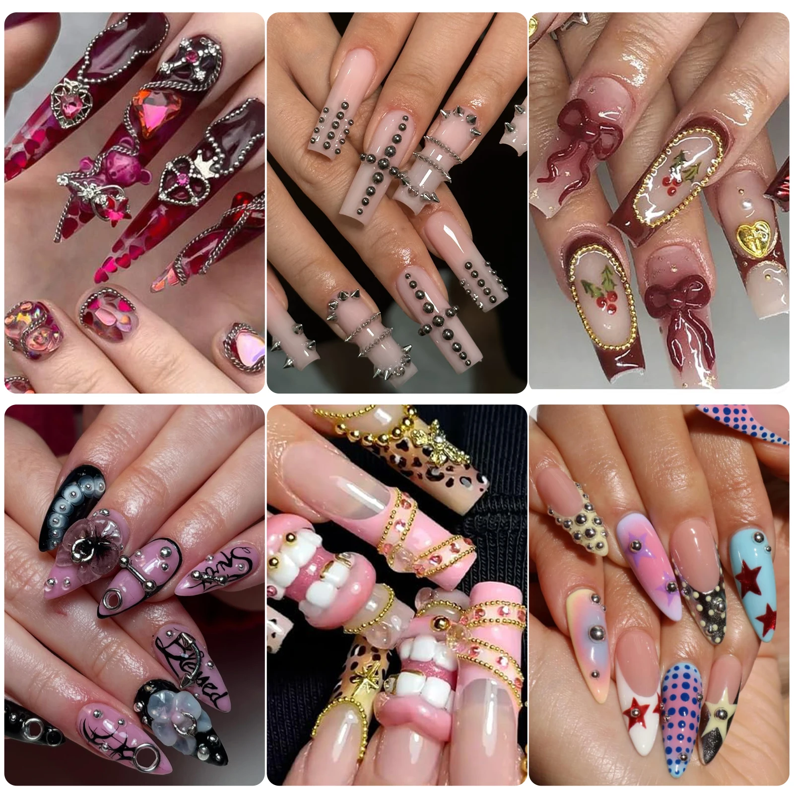 12 Grids Gold/Silver Mini Caviar Beads Nail Art Decorations Metal Micro Balls Nail Charm With Magnetic Pen 3d Mini Caviar Nails