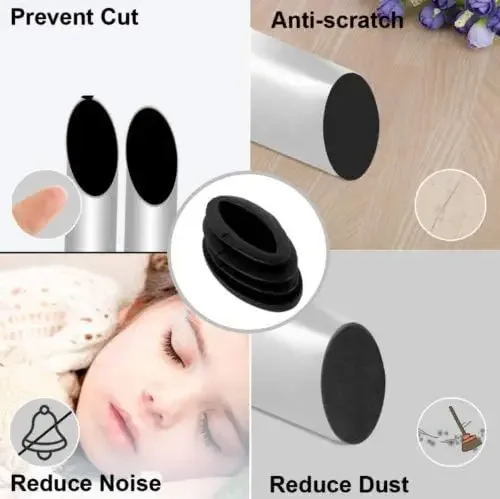 50/100pcs Oval Chair End Caps Tubing Plug Cap Furniture Oval Pads Silicone Chair Leg Cap for Desk Protector Leveling Feet System