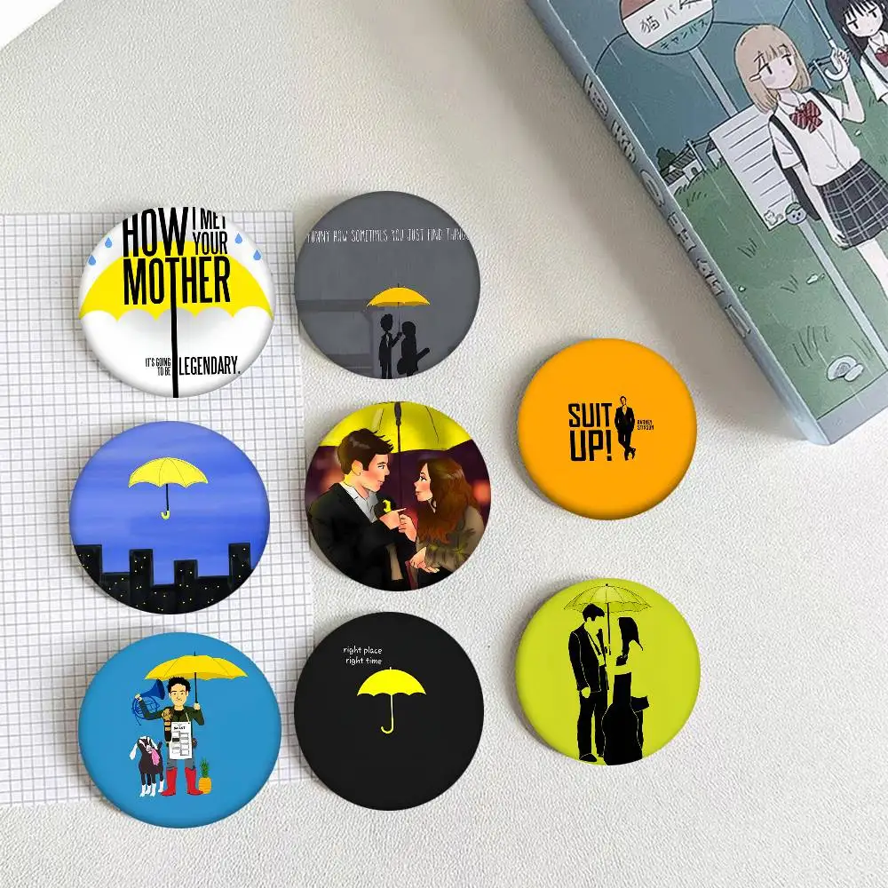 1pc How I Met Your Mother Cartoon Style Badge Brooches On Backpack Decoration Round Enamel Pins For Accessorys