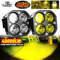 HAOLIDE-Luz Led de trabajo para motocicleta, lámpara antiniebla amarilla para coche, 4x4, tractores todoterreno, luz de conducción, foco cuadrado blanco, 12V, 24V