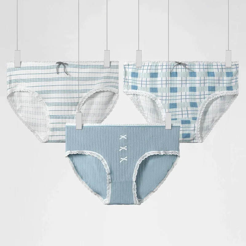 5 قطع سراويل داخلية مريحة وقابلة للتنفس للنساء، سراويل صيفية رفيعة متوسطة الخصر، سراويل قصيرة من القطن بالكامل للفتيات الصغيرات