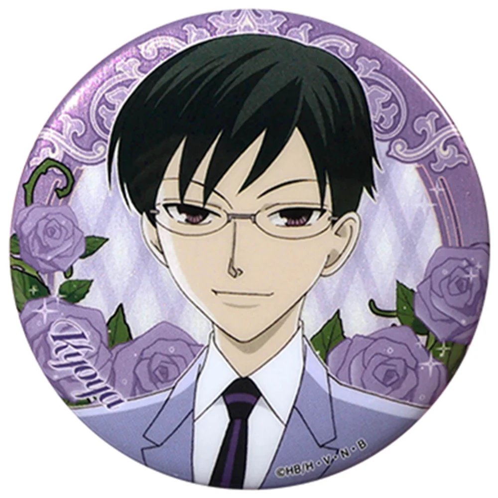 58 مللي متر أنيمي عوران أوران مضيف المدرسة الثانوية نادي Fujioka Haruhi Kyoya Ootori تأثيري حلي شارة دبوس SPTE صفيح بروش الدعامة جيلف