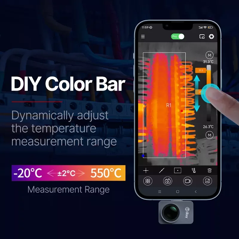 Termocamera inray Xinfrared per Smart Phone P2PRO PCB Floor Heat Inspection visione notturna termocamera a infrarossi