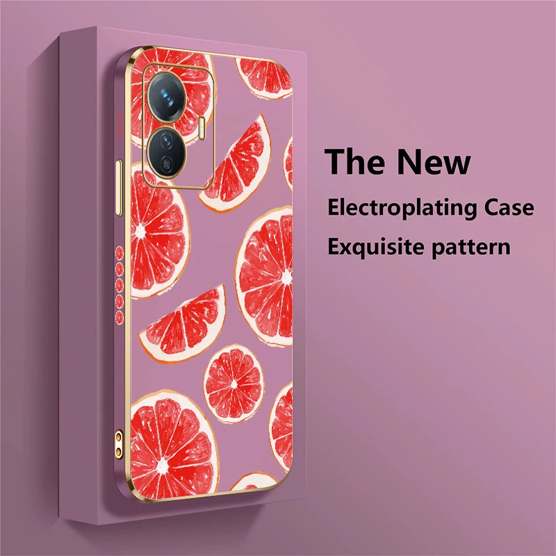 Protezione dell'obiettivo Cassa Del Telefono Per Vivo T1 5G Z1X Z1i Z5i U3 U10 U20 T1 Pro Z3 Z3X Z3i Modello Arancione Placcatura Copertura Antiurto