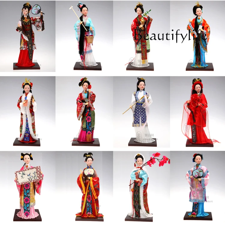 

Creative China, Dream of Red Mansions Twelve Golden Hairpins Silk Man Ornament Crafts Home Decorations