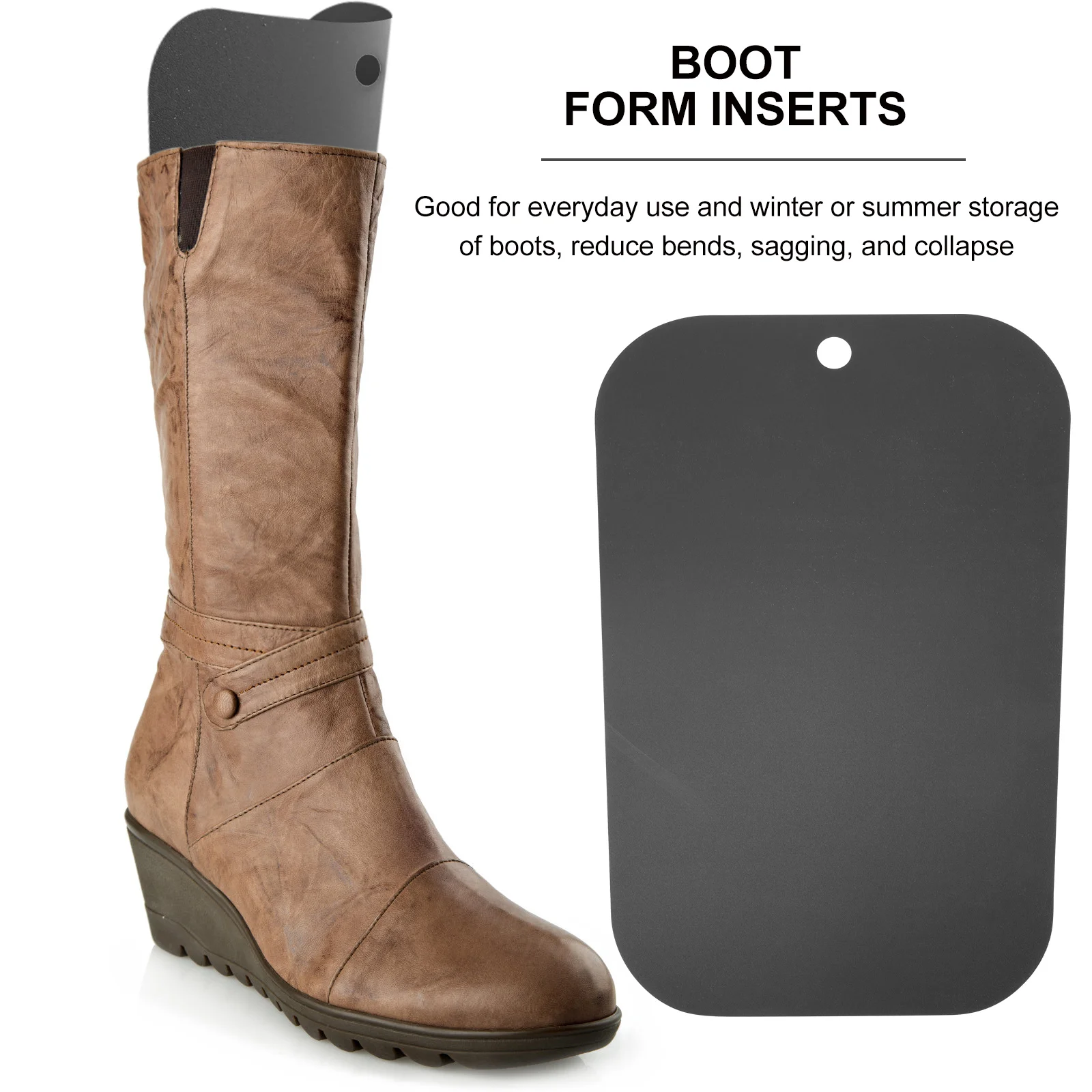 ULTECHNOVO Boot Support 10pcs Black PVC Shaper 28x42cm Reusable Insert Pads for Women Men