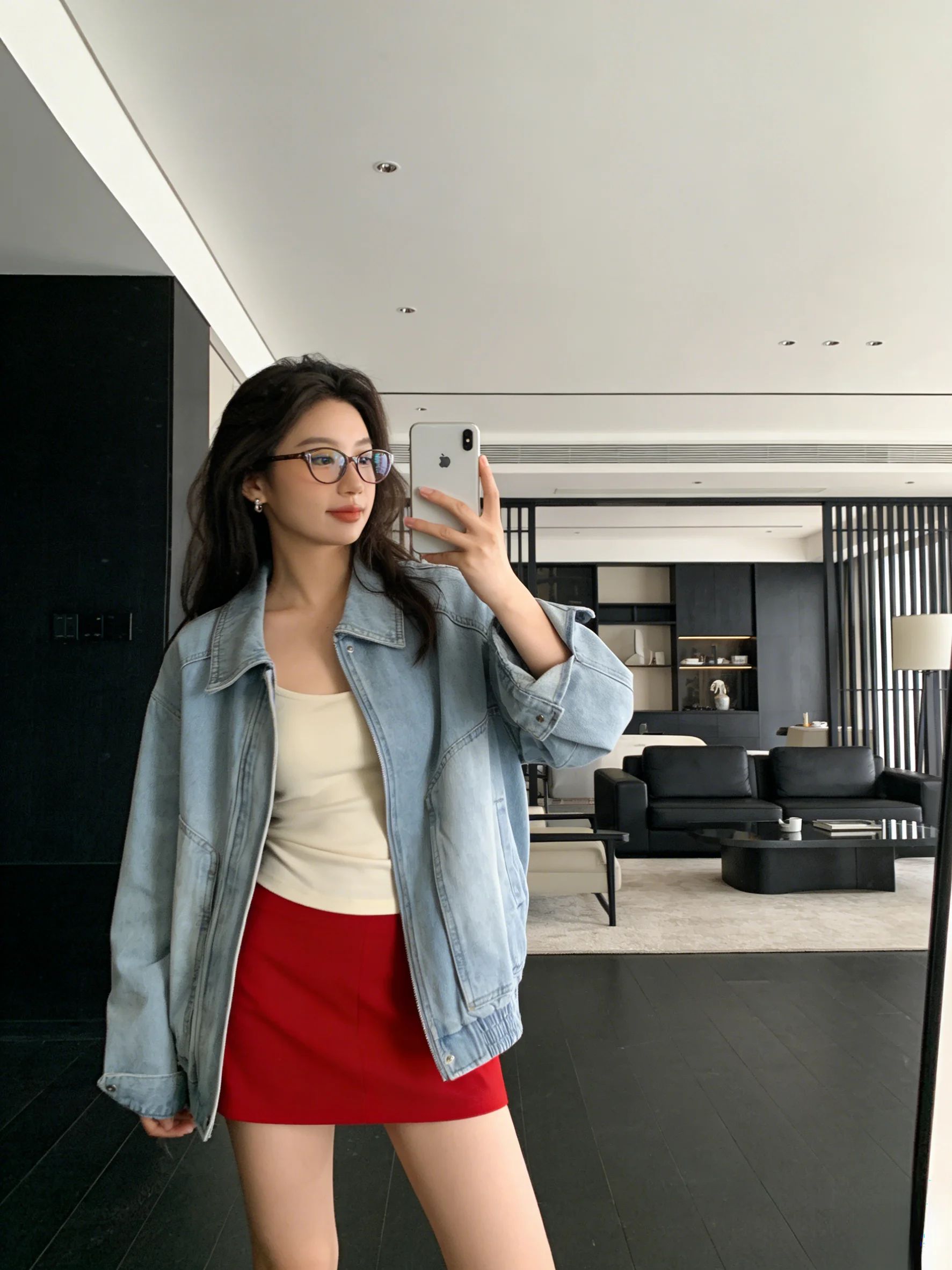 

Korean Style Short Denim Jacket Women's Stand Collar Zipper Slimming High-End Feelings Daily Wear Early Spring Outerwear
