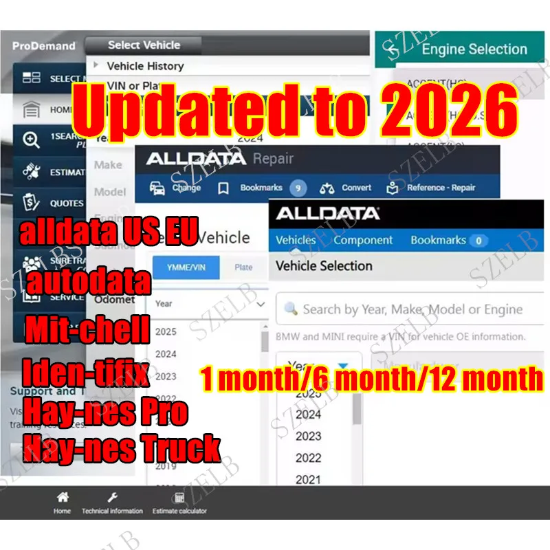 

2026 Online Account for Alldata Car-data Newest Car Repair Software for Car-Data Mit-chell autodata Support Mobile/PC Login