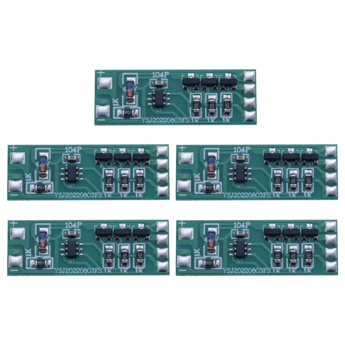 5Pcs 3-12V Flashing LED Light Module Red Blue Pair Flashing Suitable for Car Model Bicycle Electric Vehicle Safety Light