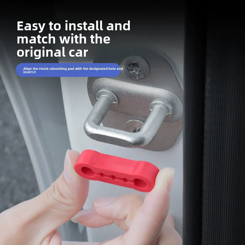 Silicone Car Door Lock Cover Thickened Anti-Collision Bumper Pad Shock Absorbing Silent Protector for Door Latch Full Protection