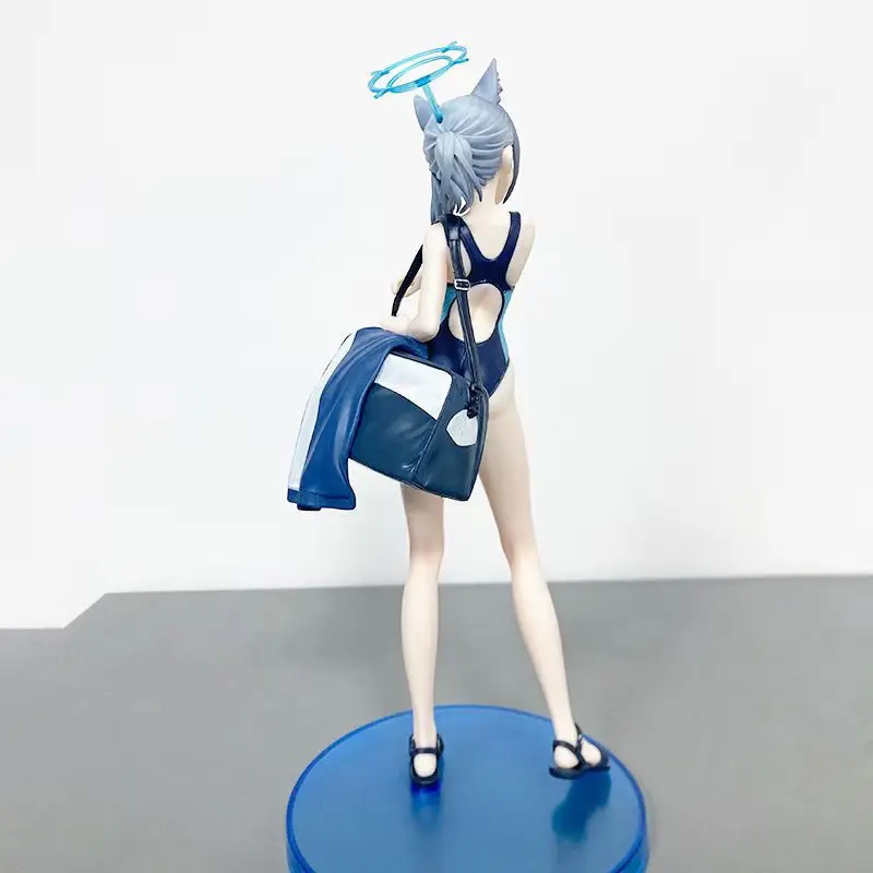 Figura de juego de archivo azul de 23Cm, traje de baño Shiroko Sandwolf, postura de pie, modelo de figura de acción de Pvc, bonito adorno de escritorio, regalos de juguete