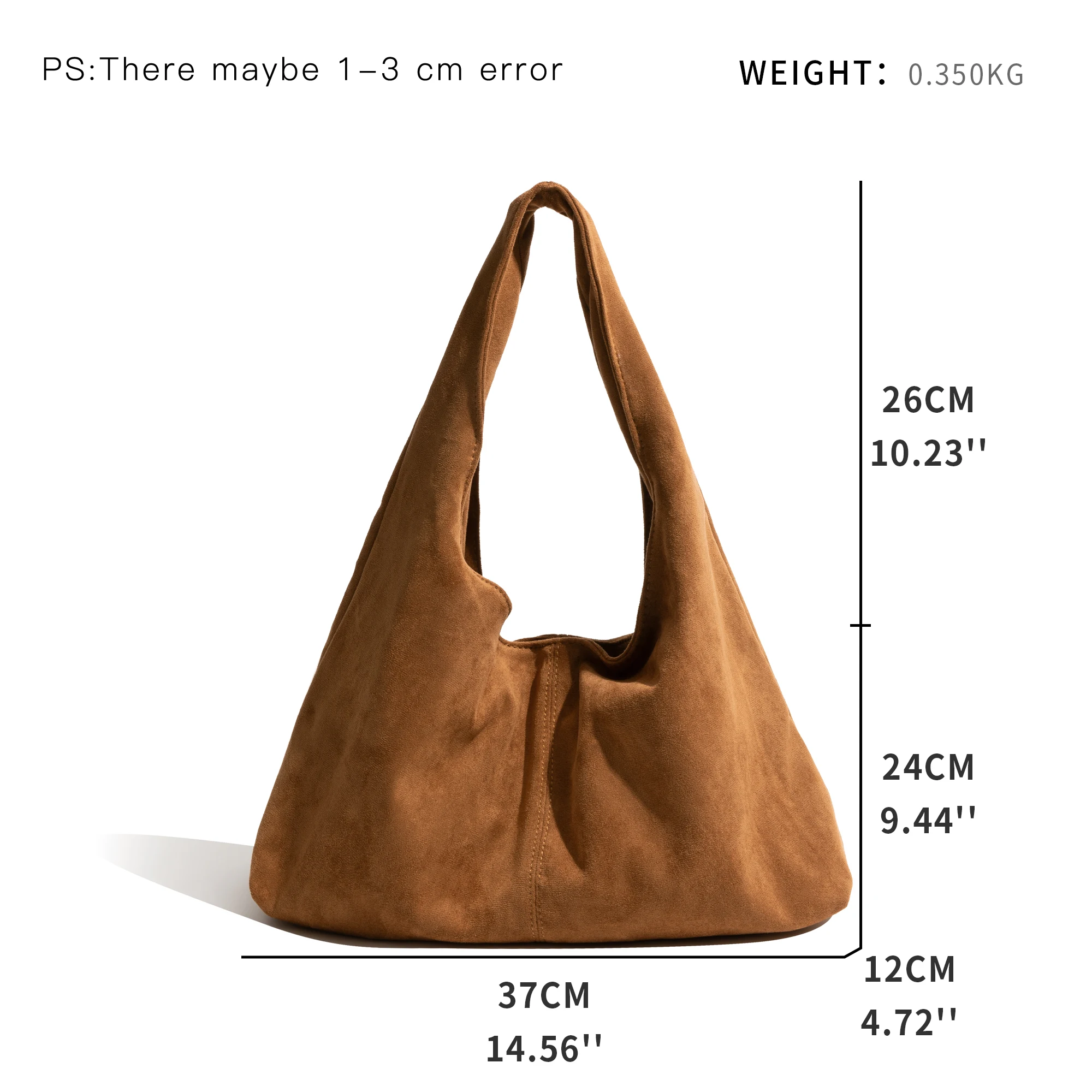 KOKOPEAS Vintage Faux Suede Tote Handbga Solid Color Simple Casual Women's Underarm Shoulder Phone Purse Ladies Commuter Satchel