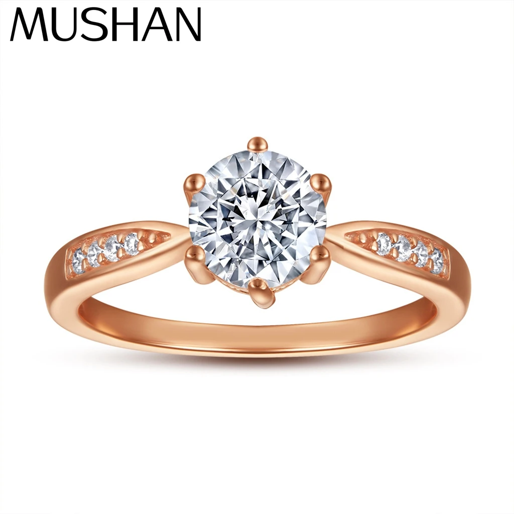 

MuShan Jewelry 925 Sterling Silver Rings Bands Engagement Ring 5A Cubic Zirconia Women Vintage Anniversary Women Gift