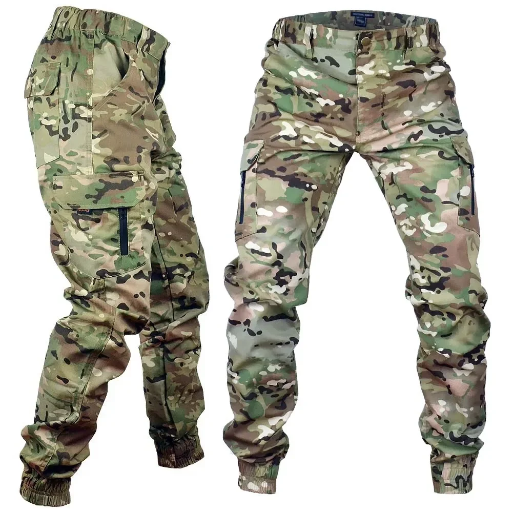 

Tactical Pants Men Clothing Camo Assault Hunting Pants Multi-pocket Trousers Waterproof Ripstop Cargo Pants